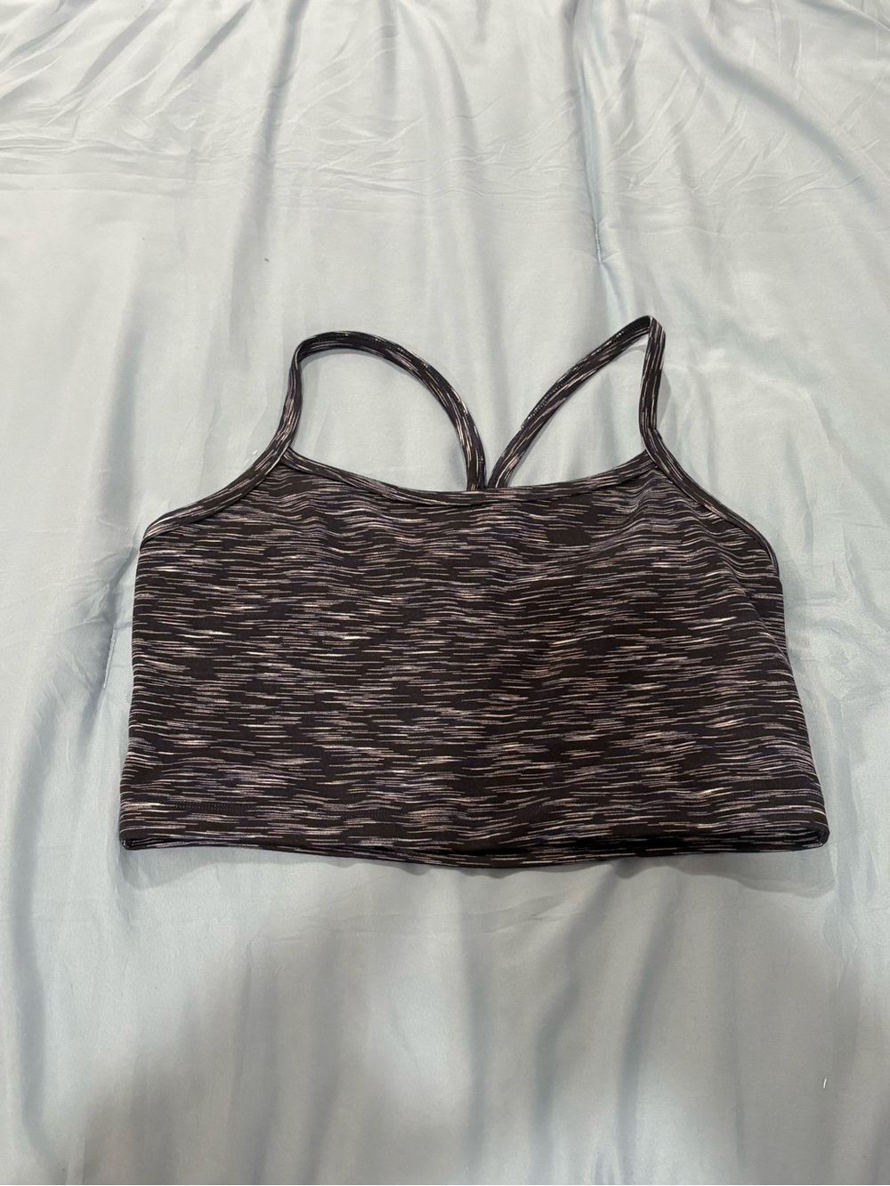 aerie Space-Dyed Seamless Bralette - Black and Gray